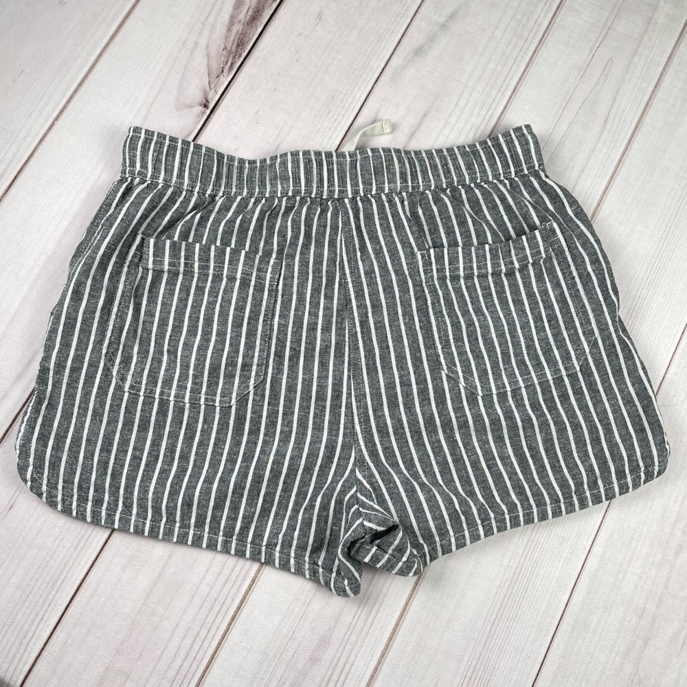 EUC Marine Layer Beach Shorts Women’s M Gray White Stripe Hemp Blend Pull on - Picture 6 of 11